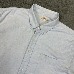 Faherty Shirt Mens 2XL XXL Blue‎ Short Sleeve Button Up Stretch Pocket Lyocell
